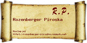 Rozenberger Piroska névjegykártya