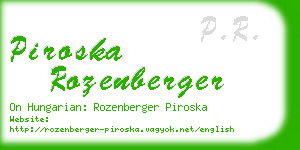 piroska rozenberger business card